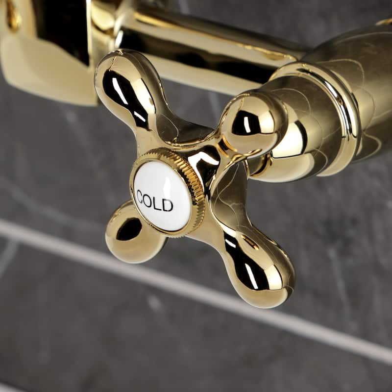 Heritage Two-Handle 2-Hole Wall Mount Bridge Kitchen Faucet