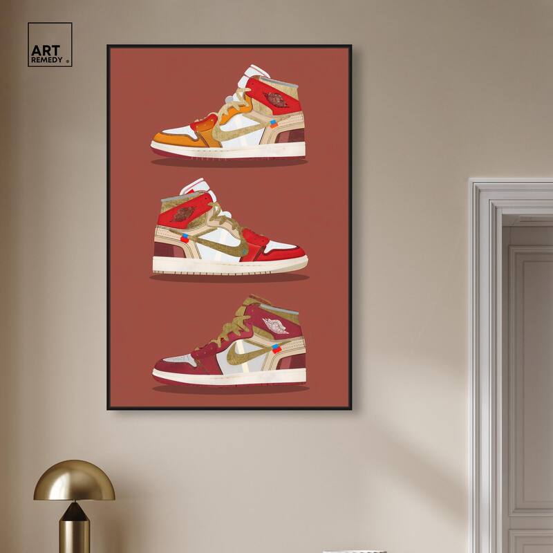Sneaker Lineup Red Canvas by Art Remedy
