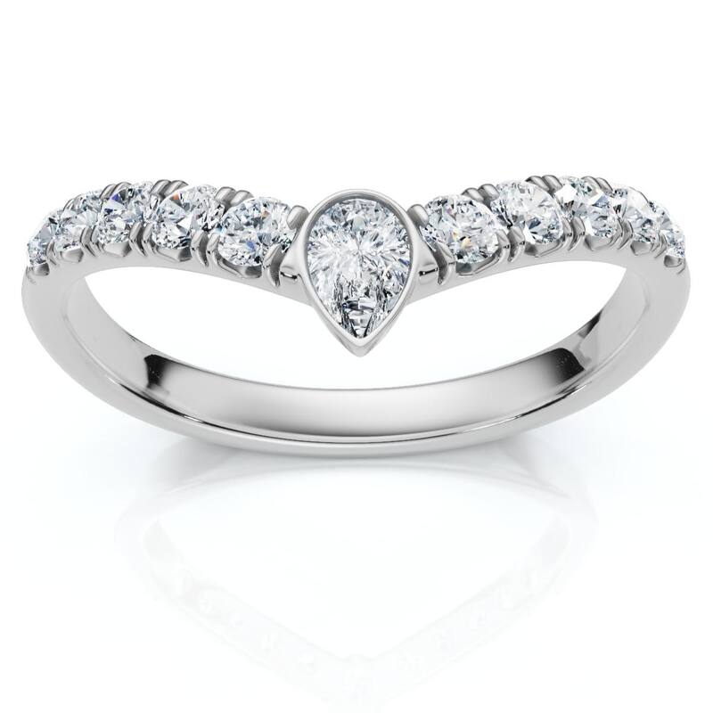 Bliss Diamond 1/4Ct Contour Wedding Band Gold or Platinum Lab Grown