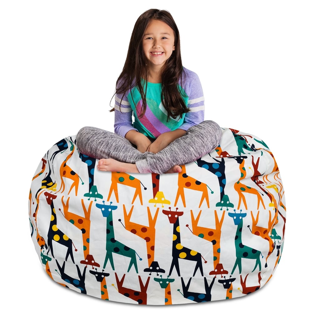 Kids' Stuffed Animal Storage Bean Bag Chair Cover or Toy Organizer