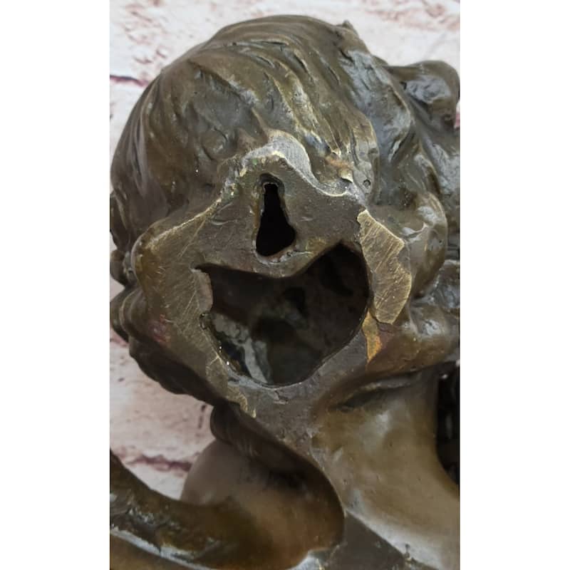 Hand Made A.Moreau Baby Boy Angel Putti Wall Mount Bronze Sculpture