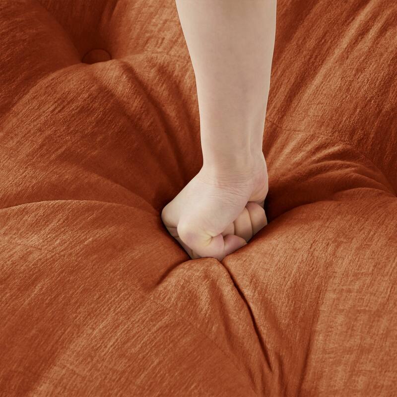 107.8" Chenille Sectional Sofa with Movable Ottoman