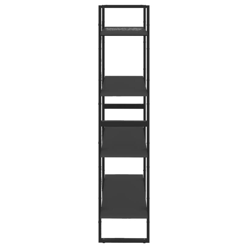 vidaXL 4-Tier Book Cabinet Black 31.5"x11.8"x55.1" Solid Pine Wood
