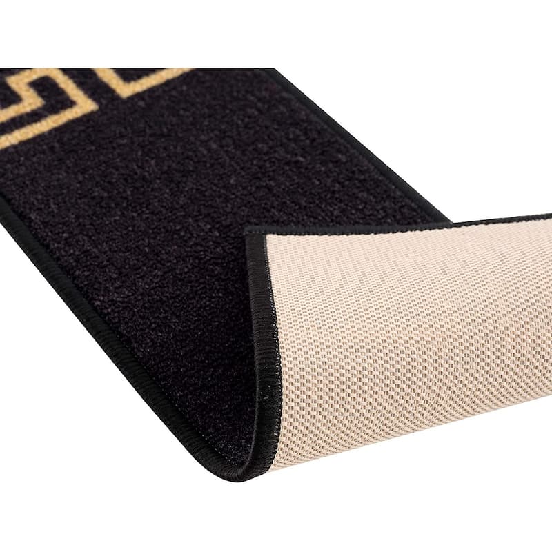 Stair Treads Greek Key Meander Design Non Slip Backing, 8.5''X26''