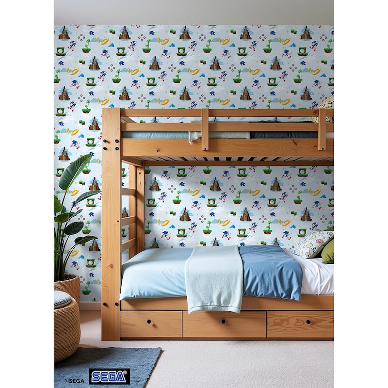 RoomMates Sonic The Hedgehog Green Hill Zone Peel and Stick Wallpaper