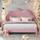 preview thumbnail 8 of 16, Full Size Velvet Upholstered Cloud-Shape Bed with Headboard, No Box Spring Needed