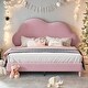 preview thumbnail 1 of 10, Full Velvet Cloud Bed with Headboard Pink