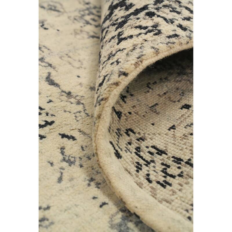 Hand Knotted Oriental 100% Wool Carpet Modern Medallion Beige & Ivories Gabbeh Area Rug - 7' 6'' X 5' 4''