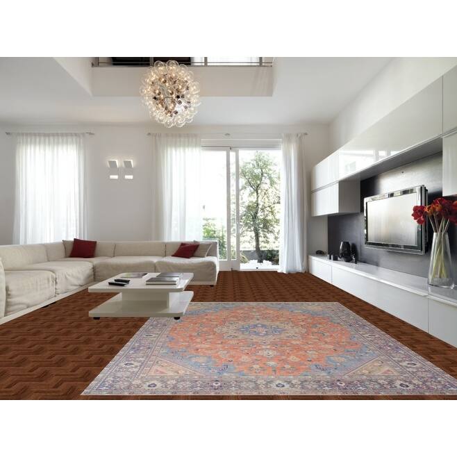 Tabriz Persian Vintage Area Rug Hand-Knotted Traditional Wool Carpet - 9'6"x 12'10"