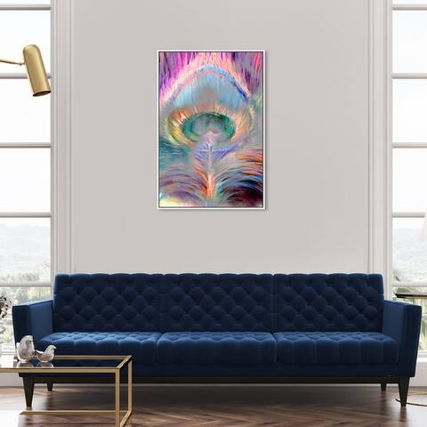 Oliver Gal 'Dream of Color' Abstract Wall Art Framed Canvas Print Paint - Pink, Green