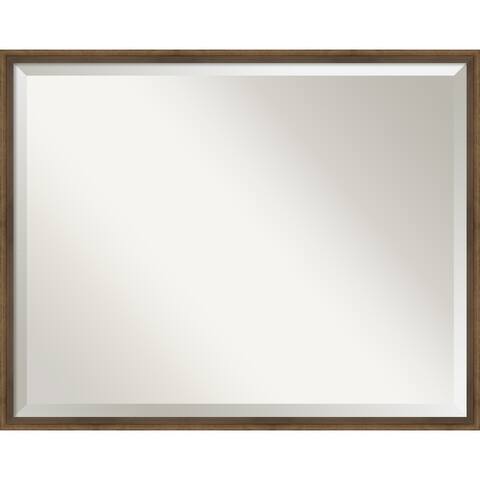Beveled Wood Wall Mirror - Lucie Light Bronze Frame