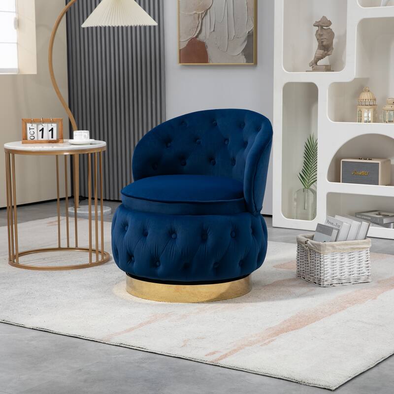360 Degree Swivel Cuddle Barrel Accent Storage Chairs, Round Armchairs with Wide Upholstered, for Living Room
