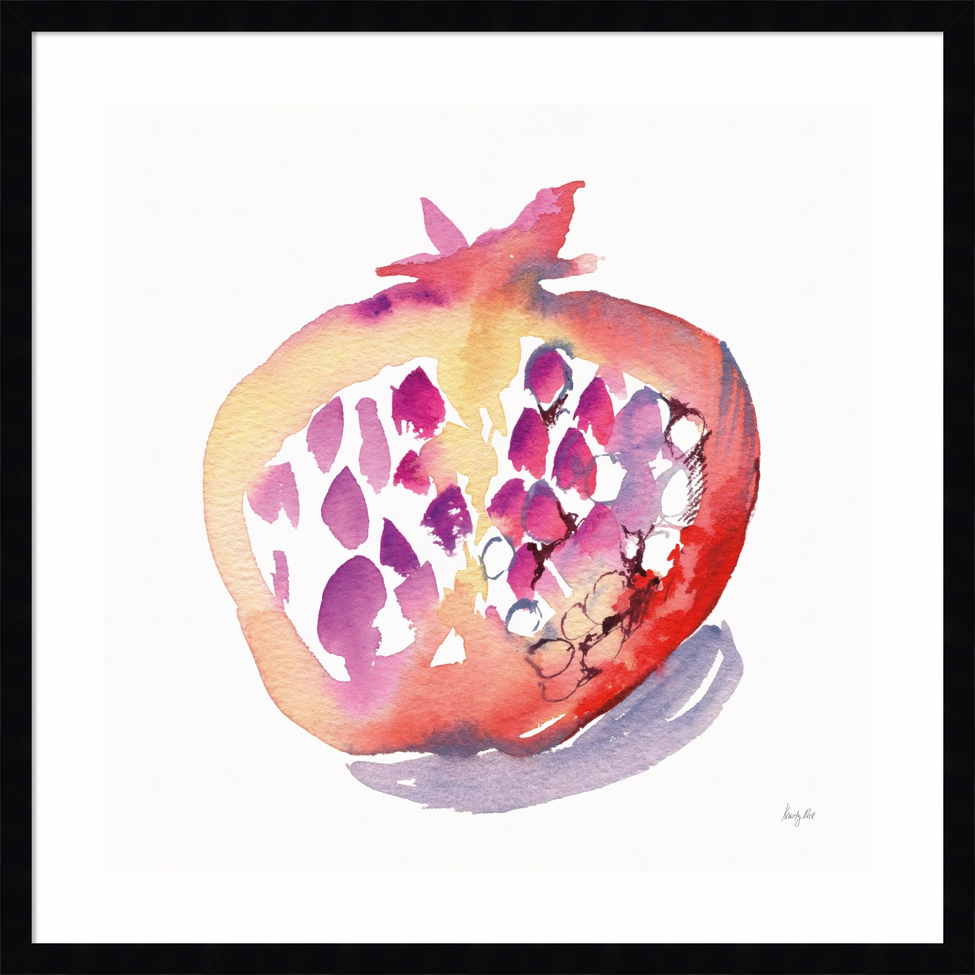 Pomegranate by Kristy Rice Wood Framed Wall Art Print