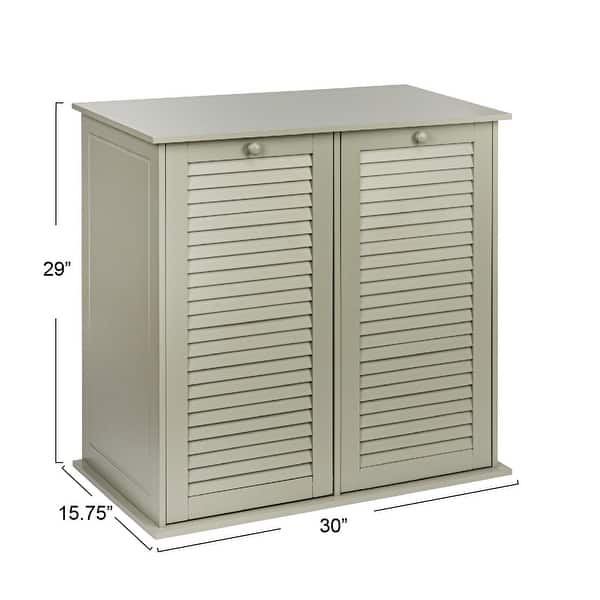 dimension image slide 3 of 4, Household Essentials Tilt-out Cabinet Laundry Sorter with Shutter Front