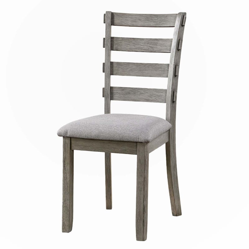 Gray Color Dining Chairs Padded Seat Set of 2pc