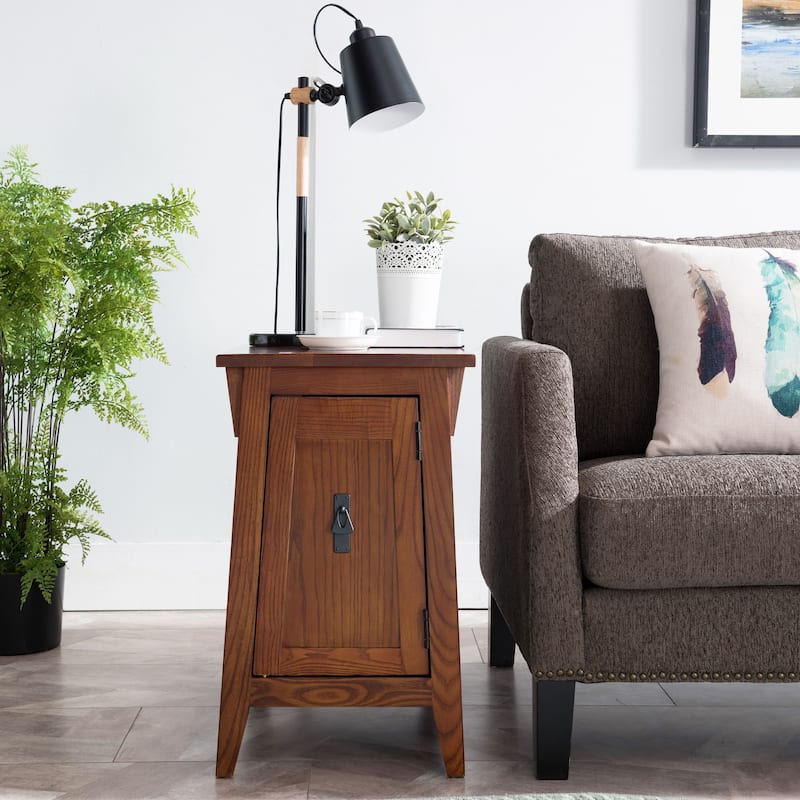 Leick Home Traditional Solid Wood Mission Cabinet End Table