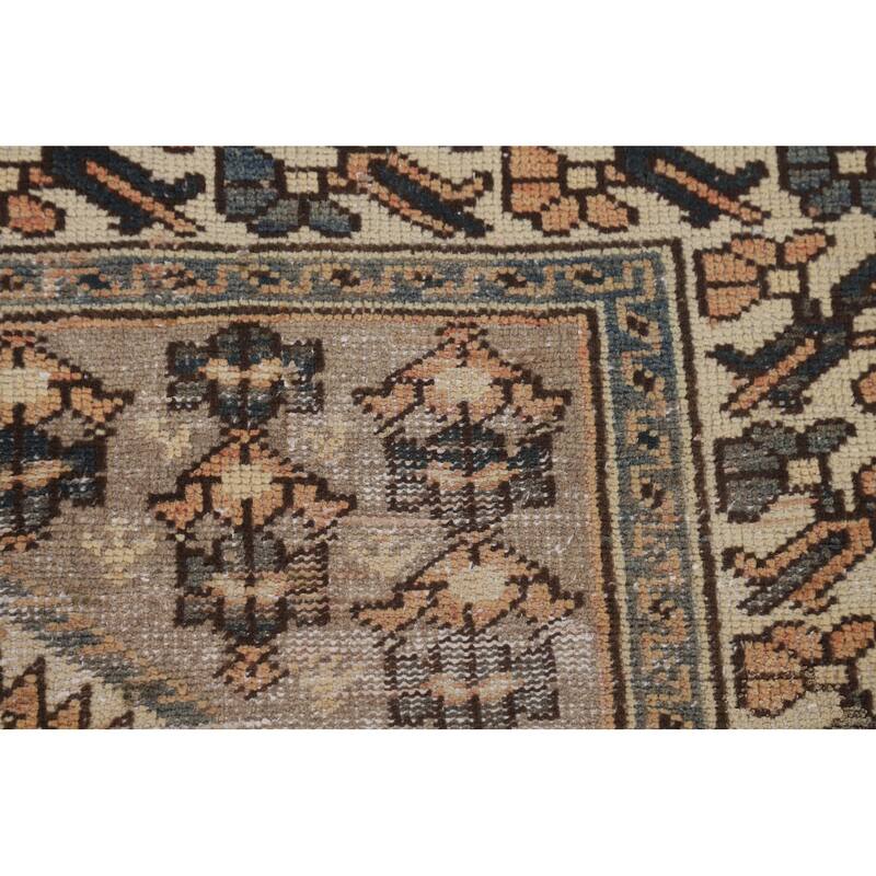 Distressed Bakhtiari Persian Vintage Area Rug Handmade Wool Carpet - 5'2" x 9'11"