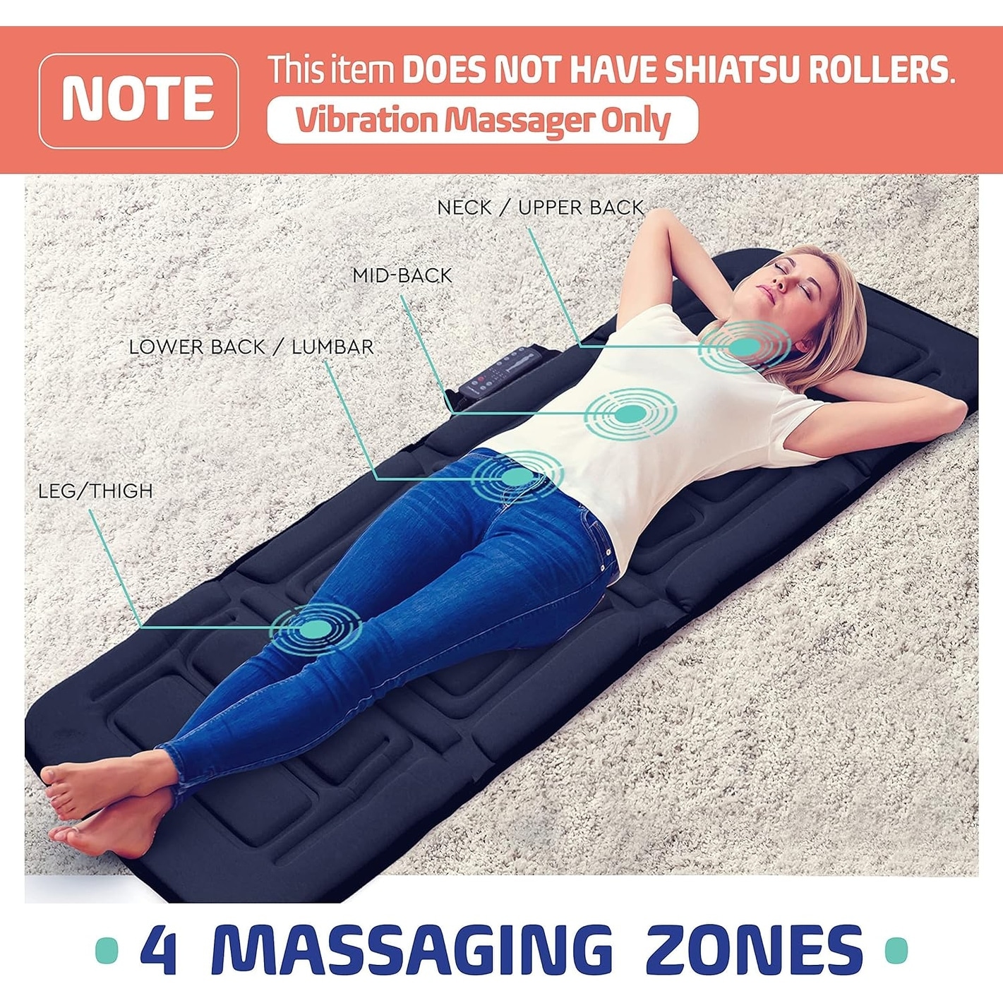 Full Body Vibrating Massage Mat - 10 Motor Vibration Mattress Pad with  Warmth for Back Pain Relief, Back, Legs Muscle Relaxation - Bed Bath &  Beyond