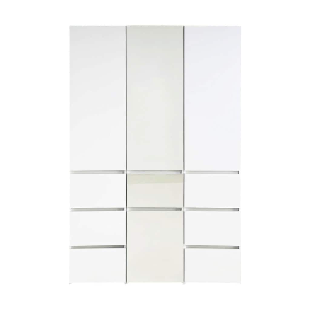 Ely Closet Cabinet Set, Center Mirror Front, 7 Drawers, 71 Inch, White