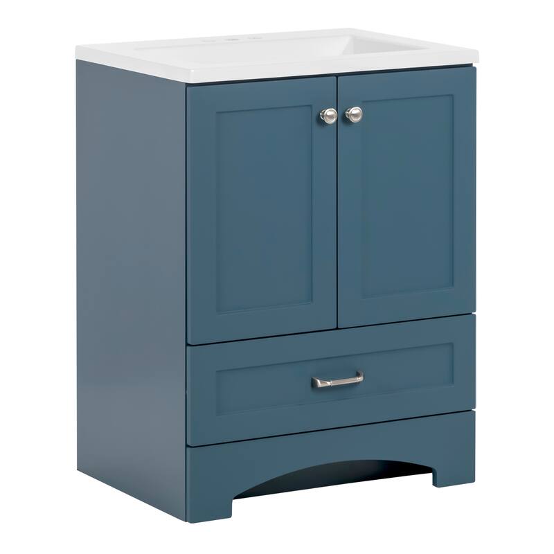 Spring Mill Cabinets Emlyn 24.5" Bathroom Vanity With Drawer and White Sink Top