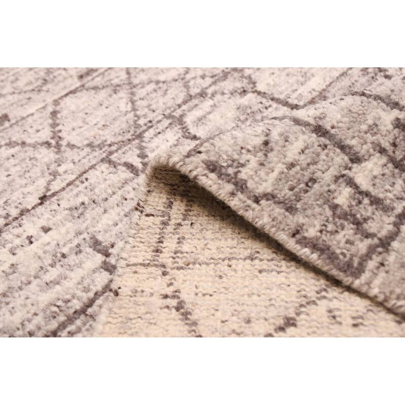 ECARPETGALLERY Hand-knotted Tangier Grey Wool Rug - 5'7 x 7'9