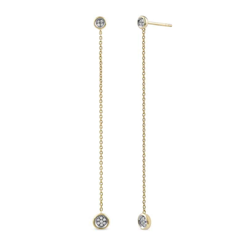 14k Gold 1/20ct TDW Diamond Linear Drop Earrings for Women