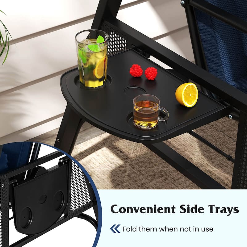 Costway 3-Seat Patio Swing Chair with Adjustable Canopy Thickened - See Details