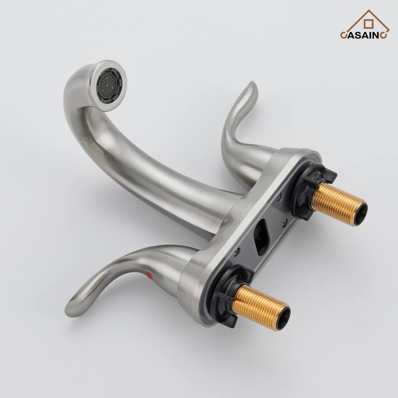 4 in. Centerset Double Handle Bathroom Faucet with Drain Kit Included