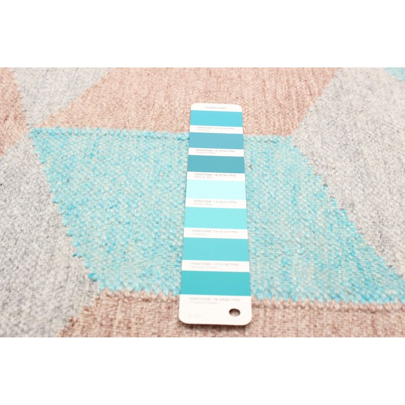 ECARPETGALLERY Flat-Weave Ankara FW Turquoise Wool Kilim - 5'2 x 7'10
