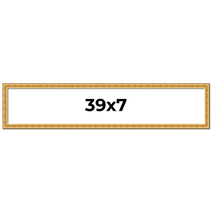 39x7 Frame Gold Real Wood Picture Frame Width 1 inches | Interior