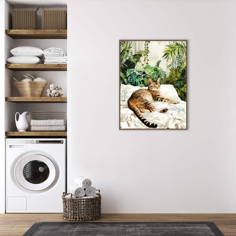 Cats Life Sleepy Time by Justyna Jaszke Framed Canvas Wall Art