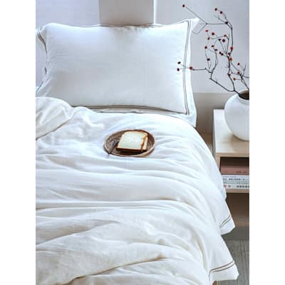 Manjusaka Linen Tencel Duvet Cover With Pillowcase White -Top Grade & Natural