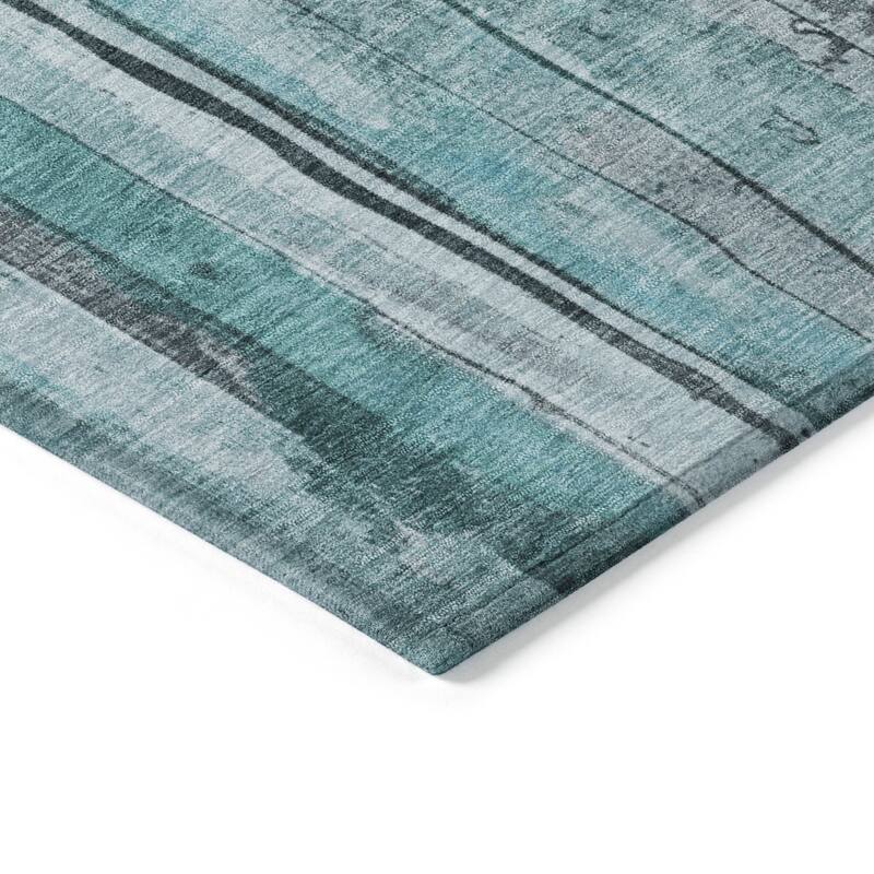 HomeRoots Striped Transitional Rectangle Outdoor Rug