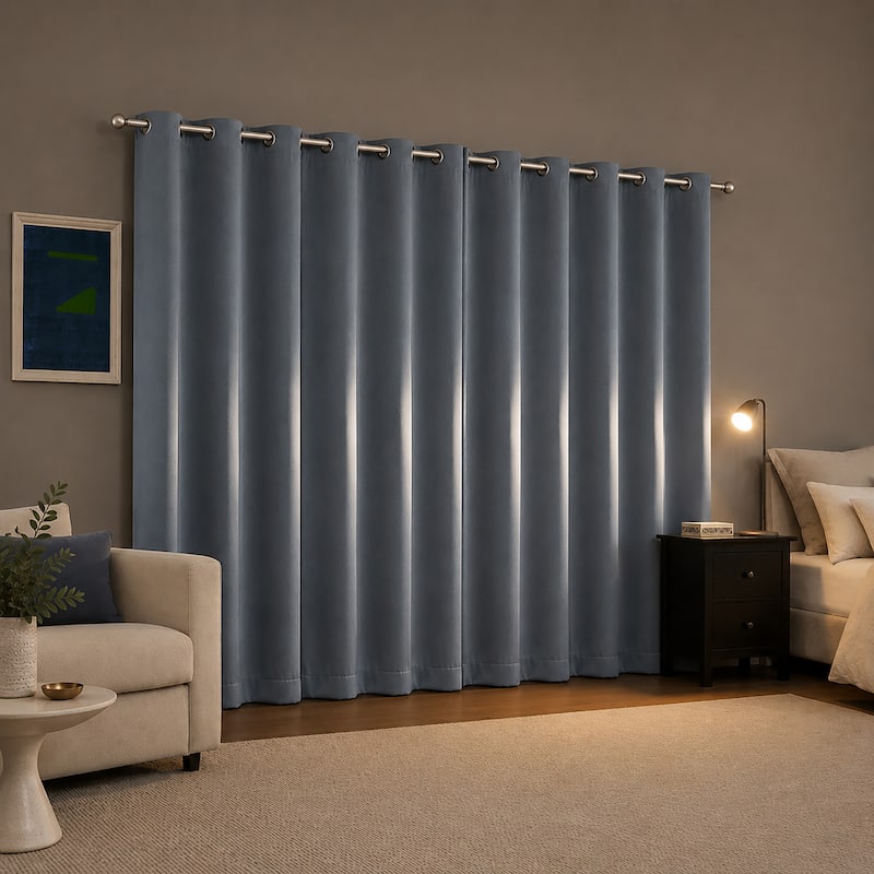 Sun Zero Sheridan Dual-Sided Magnetic Closure Total Blackout Grommet 2-Piece Curtain Panel Pair