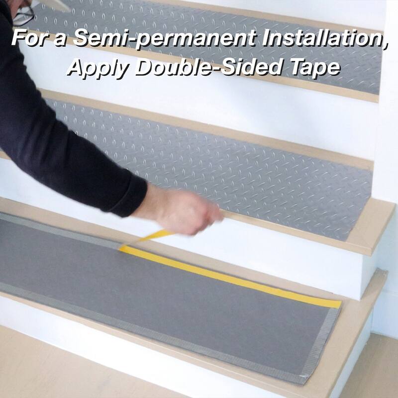 Rubber-Cal "Diamond-Plate" Metallic Step Mats