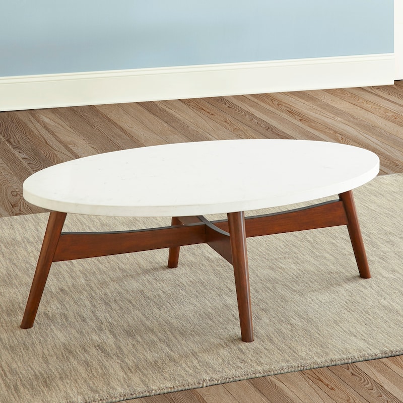 Steve Silver Stonebrook Cherry Wood Oval Coffee Table