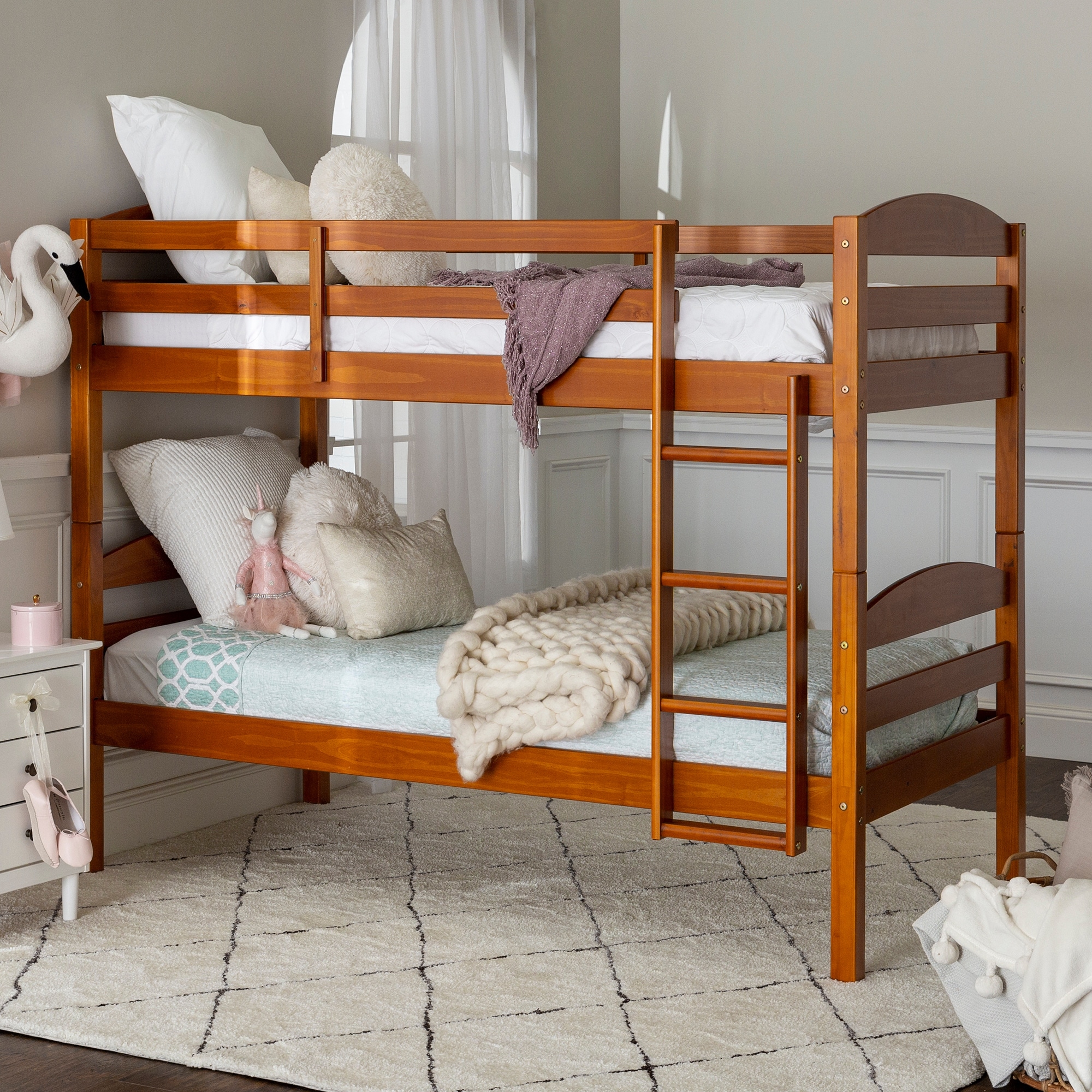 wood twin bunk beds