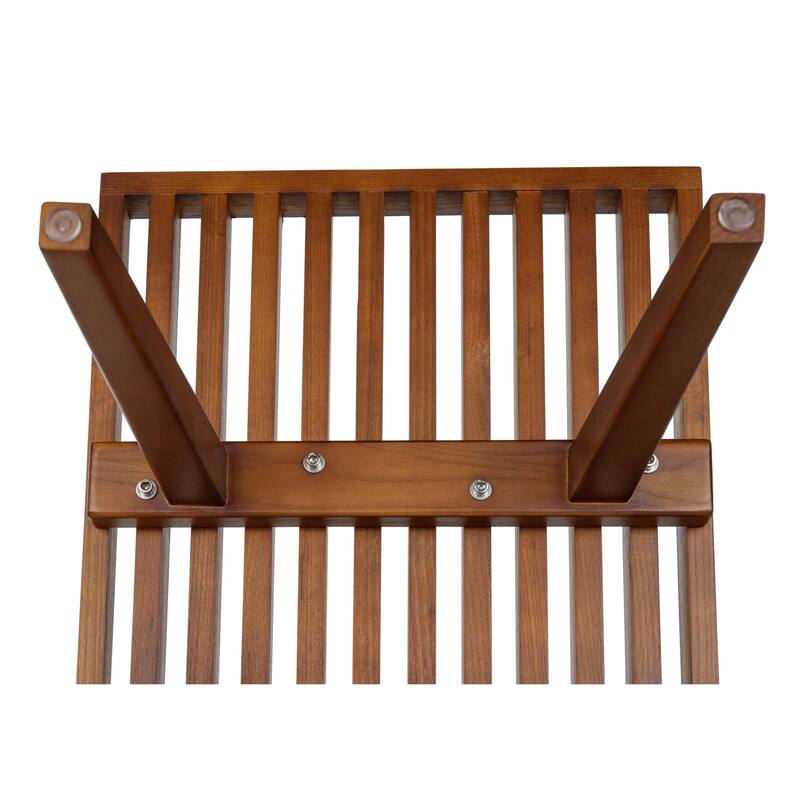 60" Solid Wood Platform Bench Rubberwood Rectangular Entryway Vanity Bench with Slatted Design for Home Office Living Room