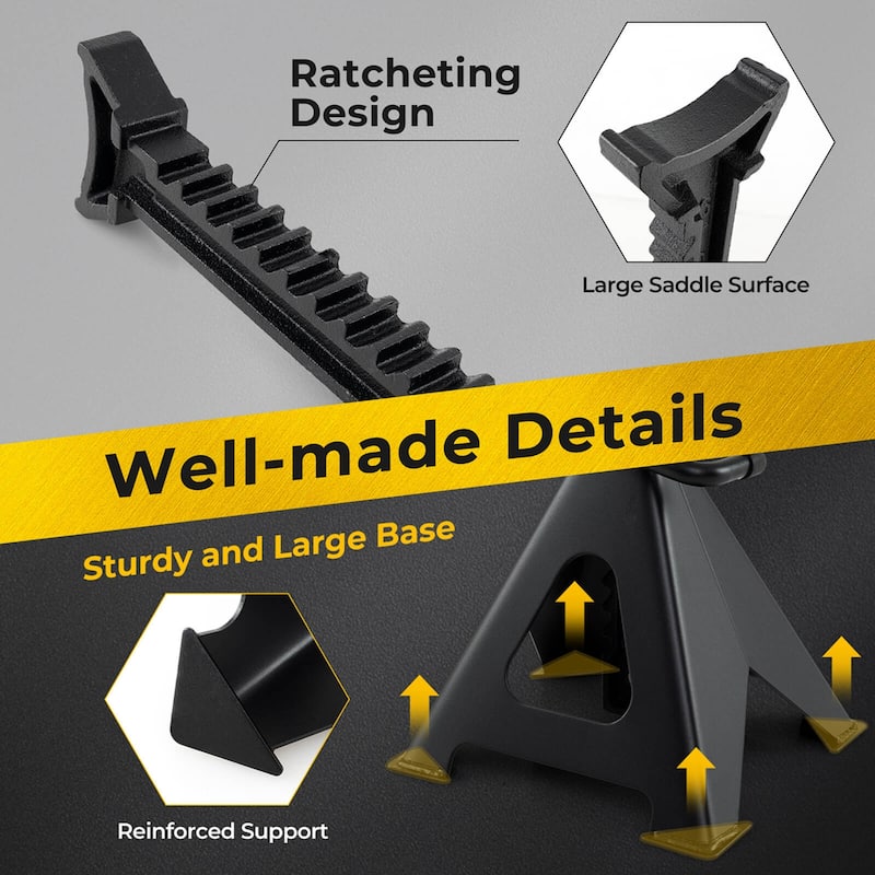 Costway 2/4 Pairs 13,000 lbs Capacity Jack Stands with 14"-23"