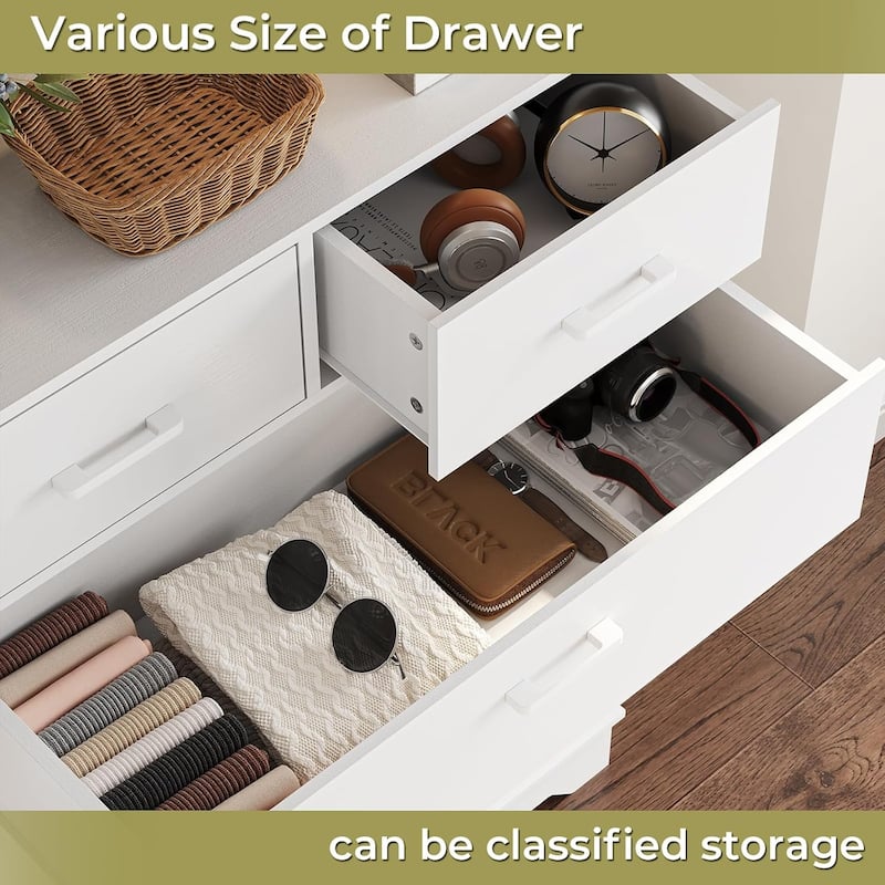 Bedroom Dresser Charging Station Storage Drawers Chest of Drawers