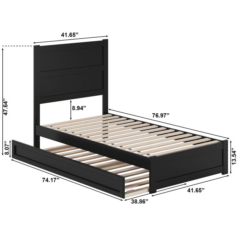 Aveline Wood Platform Bed with Matching Footboard & Trundle