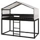 preview thumbnail 7 of 7, Twin over Twin Wood Bunk Bed with Tent, Espresso