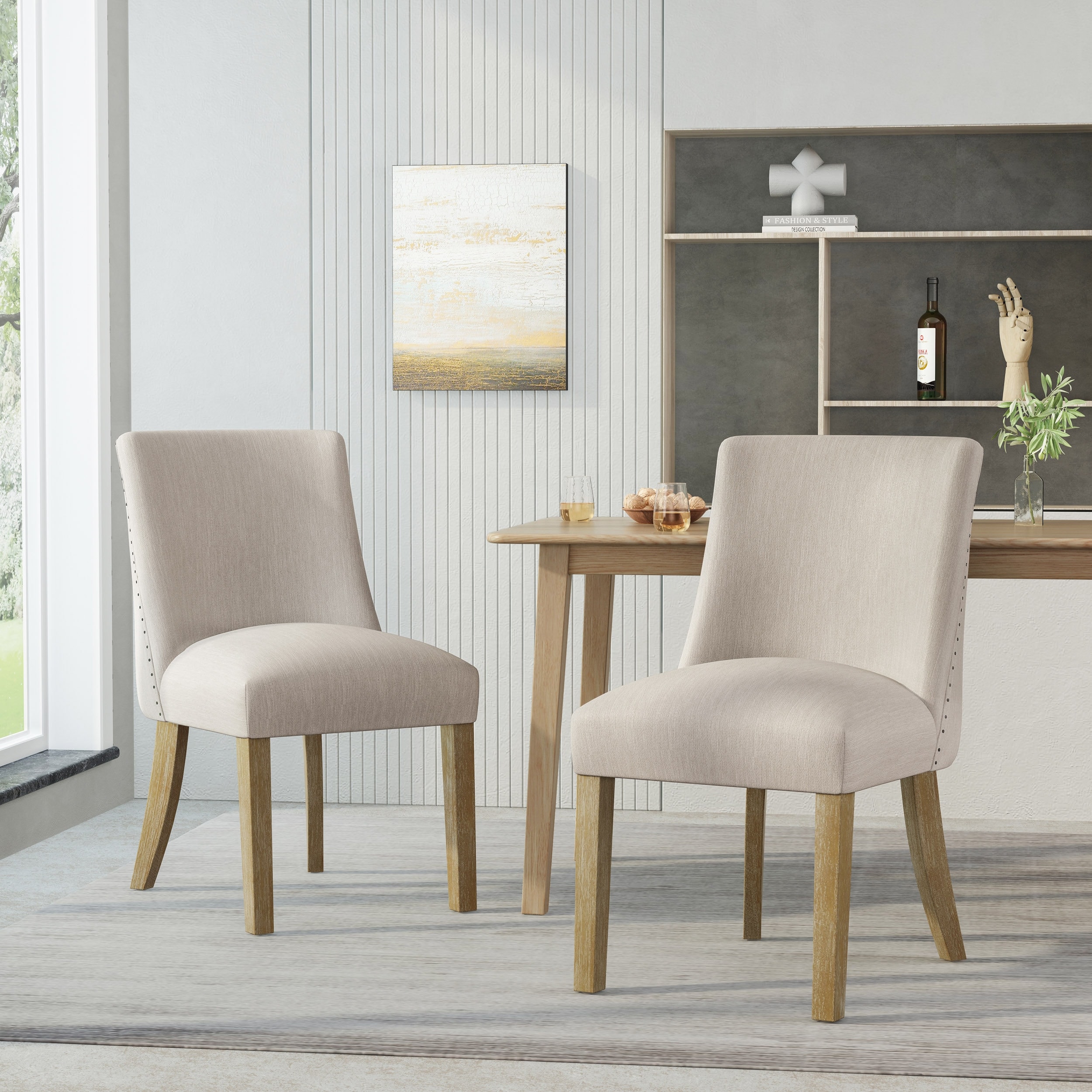 Frances Fabric Dining Chair Set of 2 by Christopher Knight Home