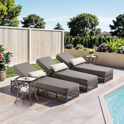 Pocassy Outdoor 5 Inch Reclining Chairs with 5 Adjustable Backrest