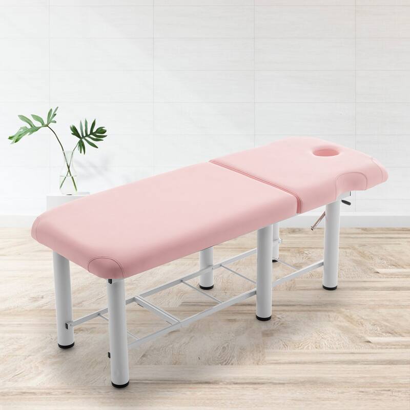 Professional Massage Table - Adjustable Backrest, Removable Headrest, Memory Foam, with Bottom Shelf Storage