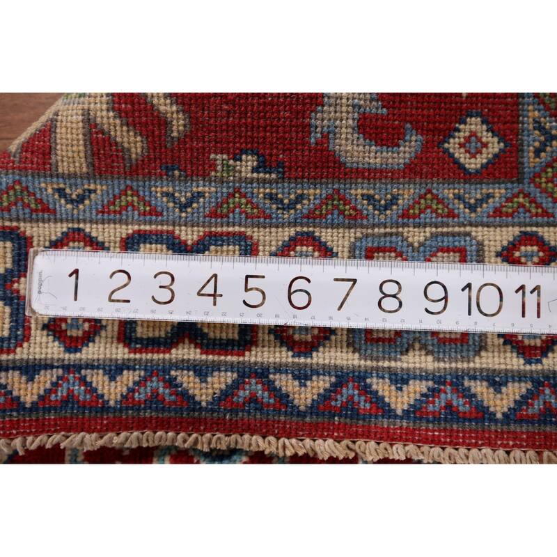 Red Floral Kazak Foyer Rug Handmade Wool Carpet - 2'9" x 4'2"