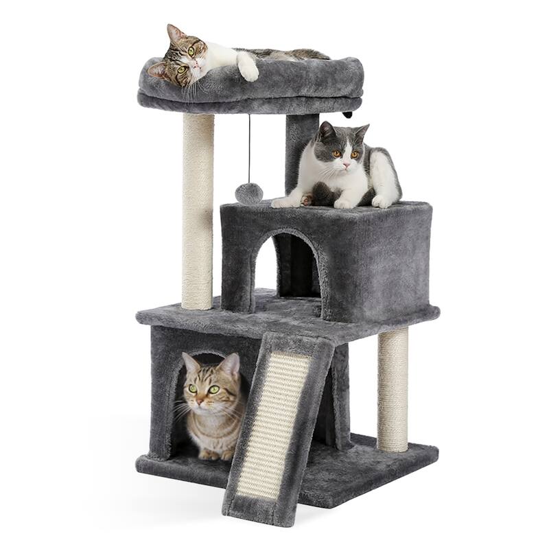 34 Inches Cat Tower with Double Condos