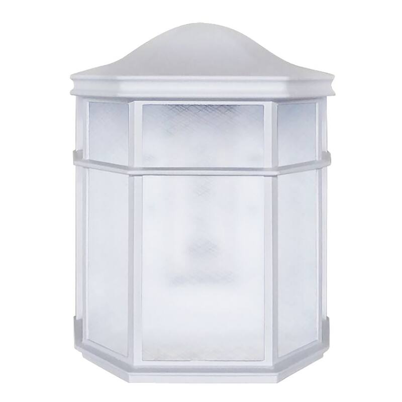 Bristol 1-light White LED Outdoor Sconce, Frosted Polycarbonate Shade