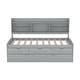 preview thumbnail 7 of 24, Twin Wooden Captain Bed with Bookshelves, Trundle, and Drawers, Light Grey
