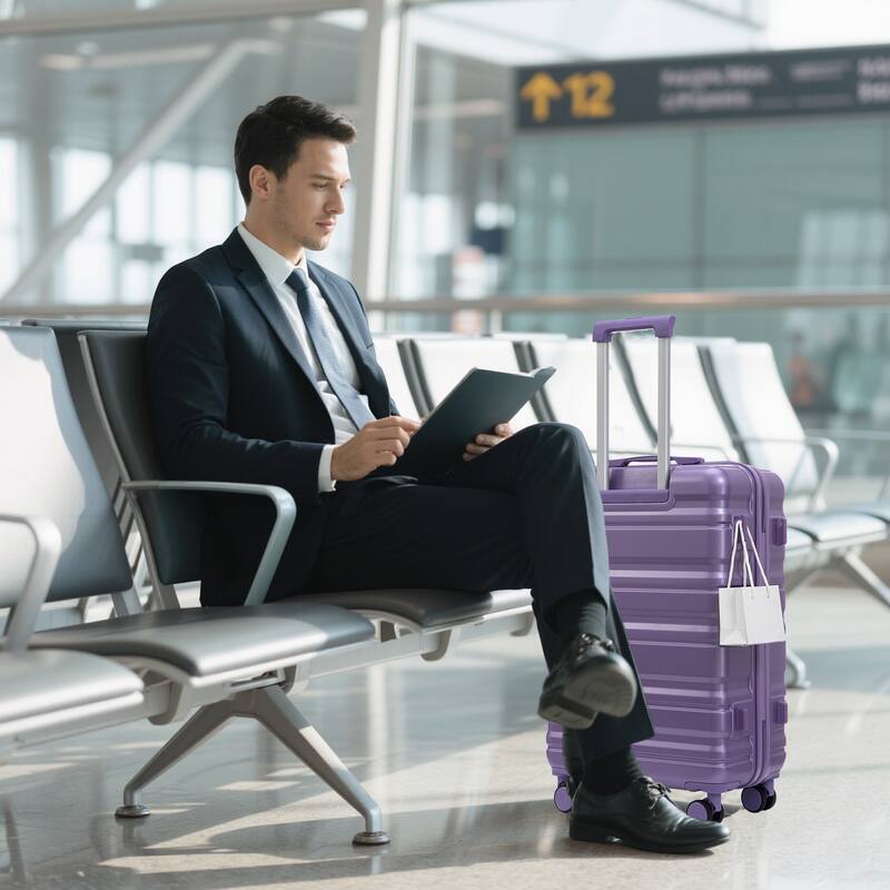 3 PCS in ABS Spinner Wheel Luggage, TSA Combination Lock